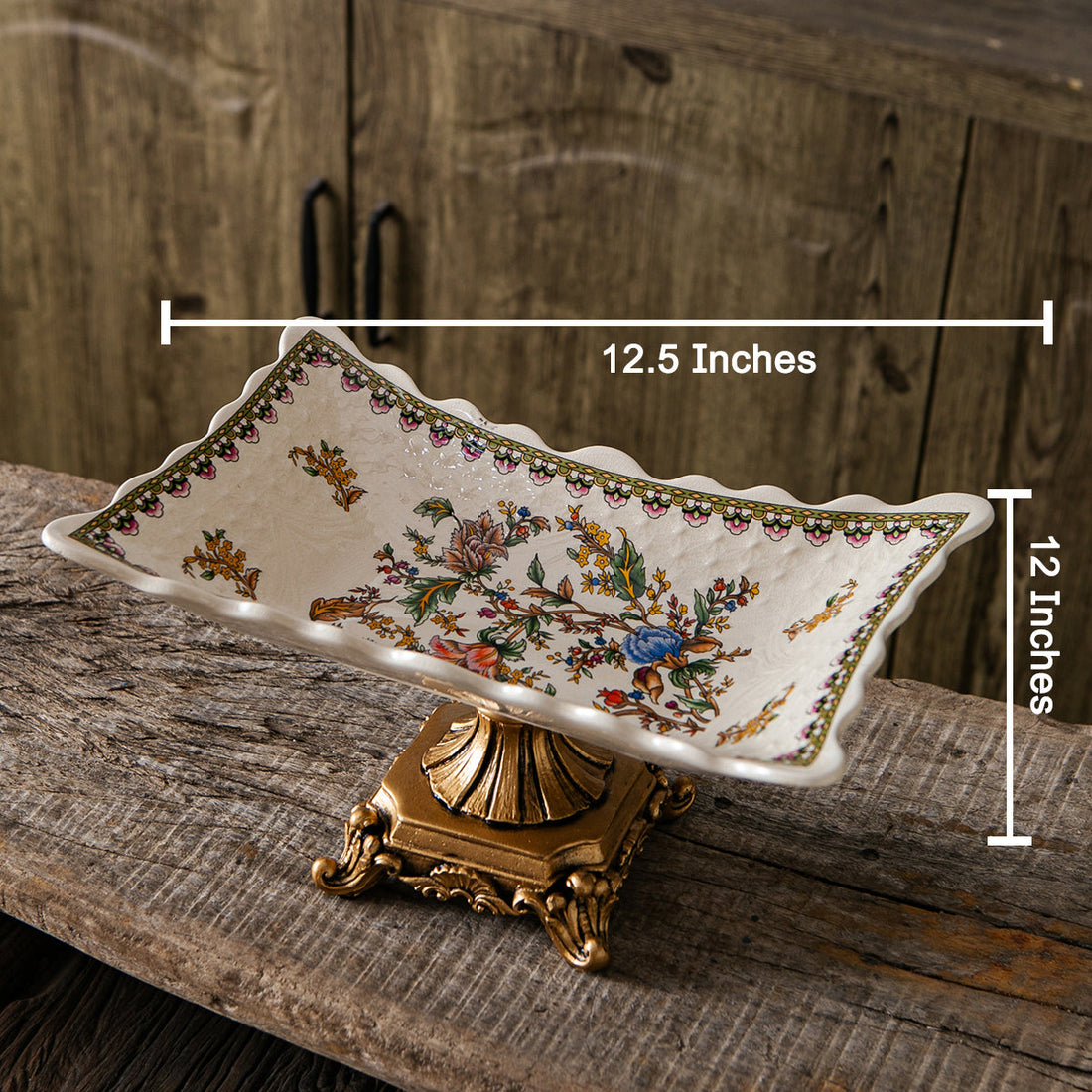 Aristocratic Floral Serving Platter & Item for Home Decoration