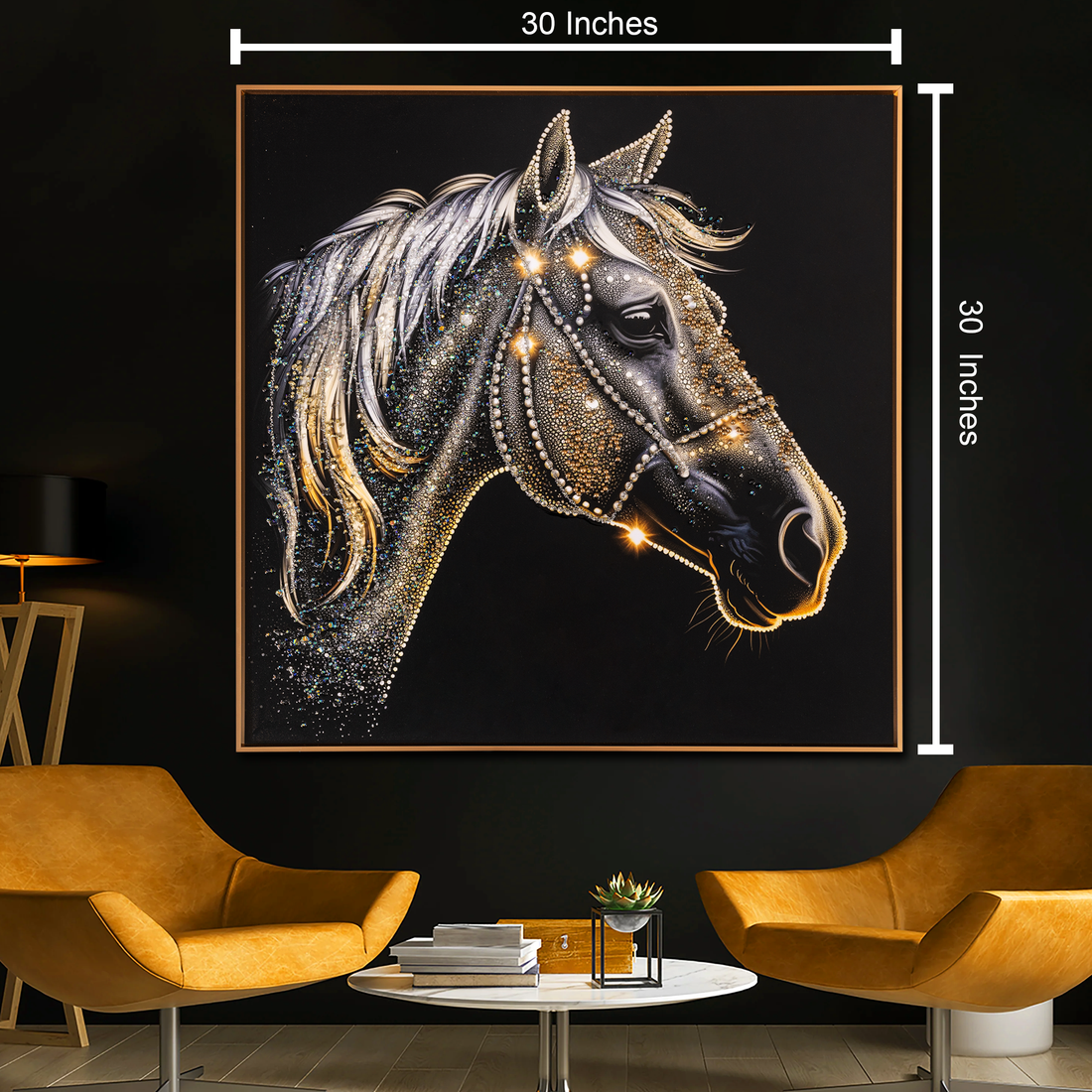 Equestrian Elegance Crystal Glass Wall Decoration items