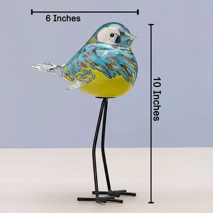Sky Song Bird Handblown Glass Showpiece & Items for Room Decoration