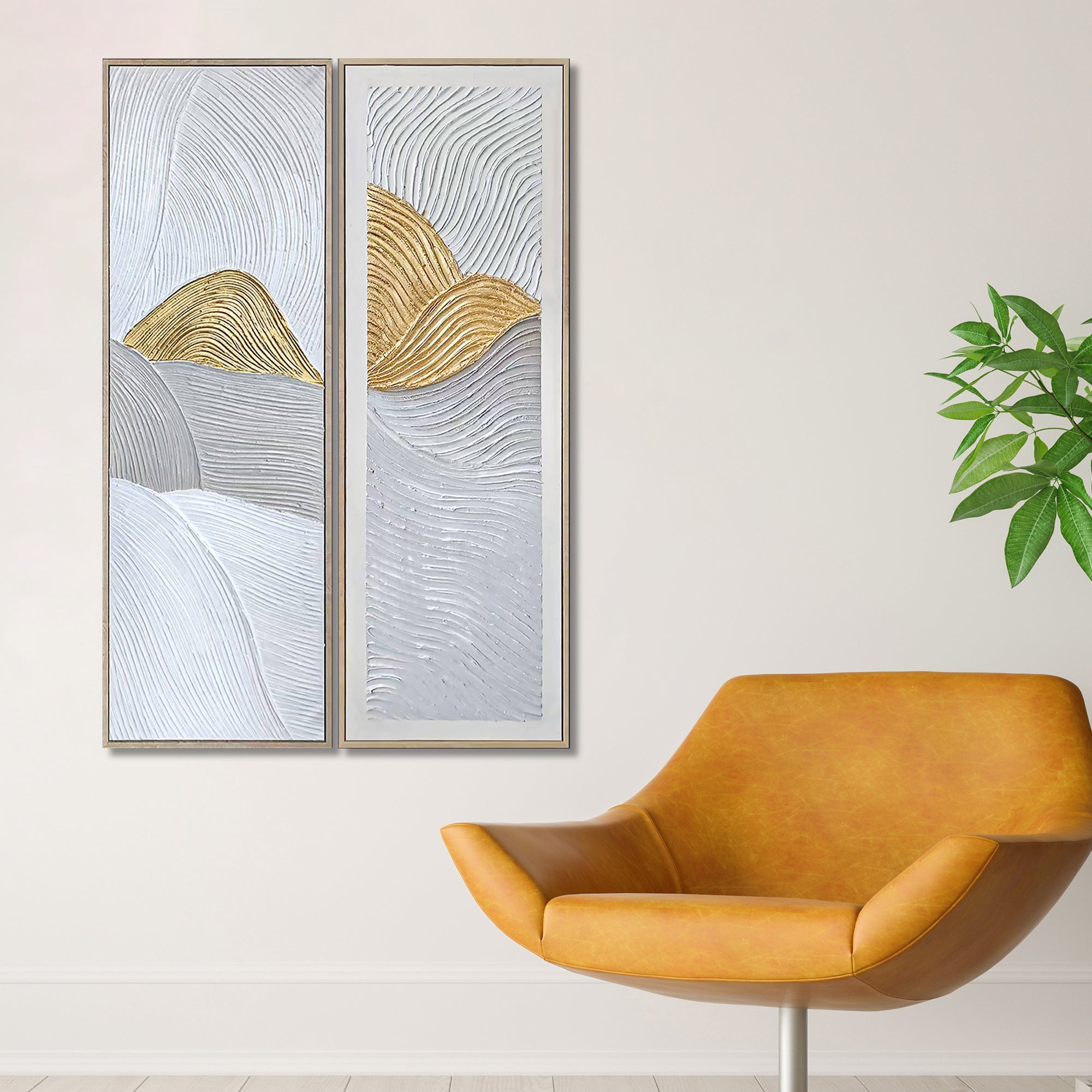 Silent Symphony Decorative Hand painting for Home Decor (With outer Floater Frame)
