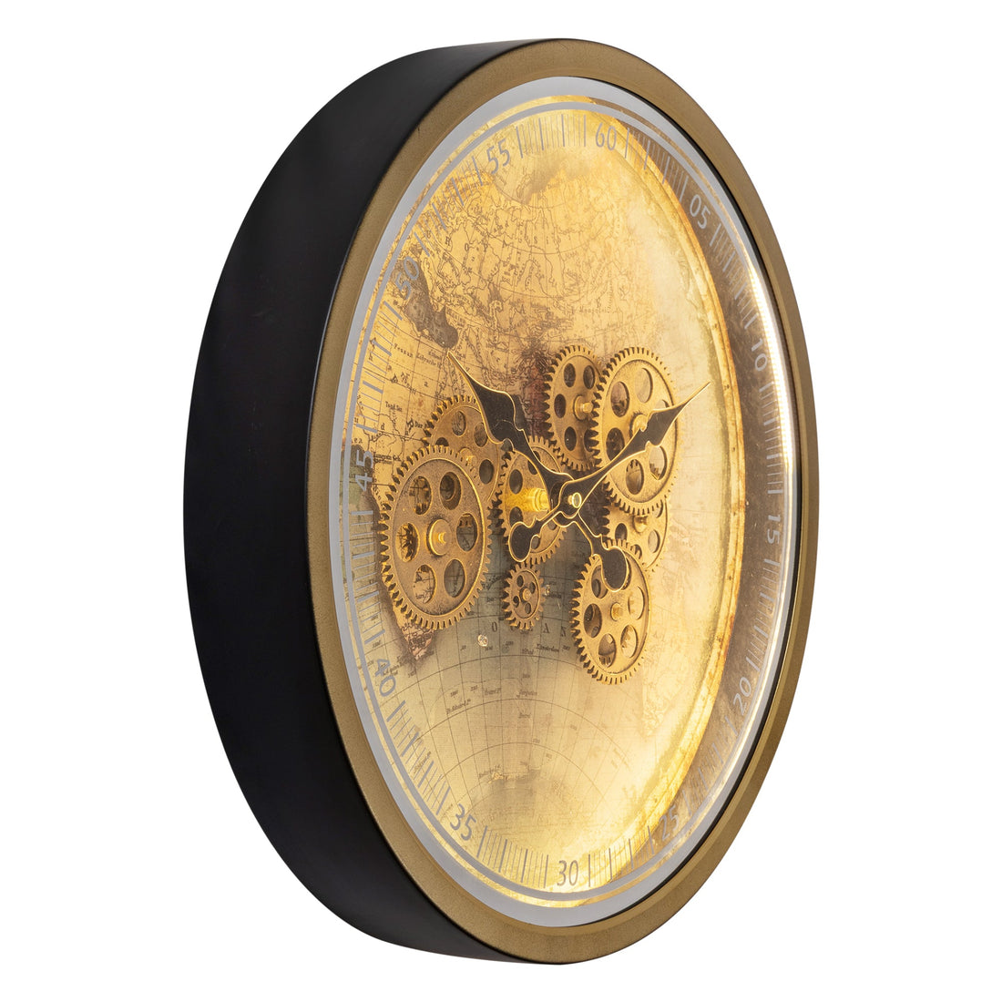 Timeless World Luxury Designer Wall Clock For Living Room With Moving Gear Mechanism Buy Wall Clock Online - Medium (Steel Body) (With Light & Remote)