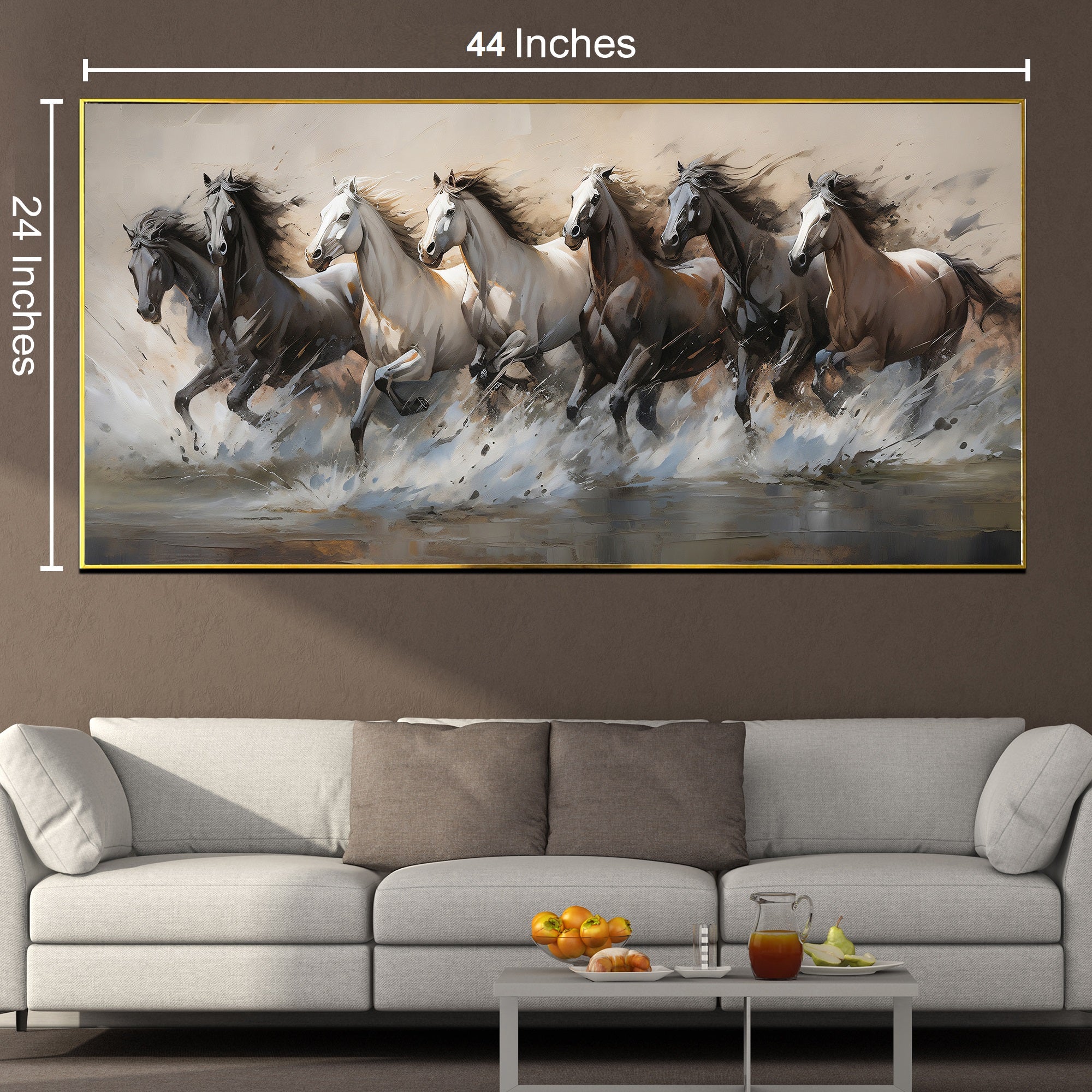7 Running Horses Wild Canvas Print For Wall Decoration at Home