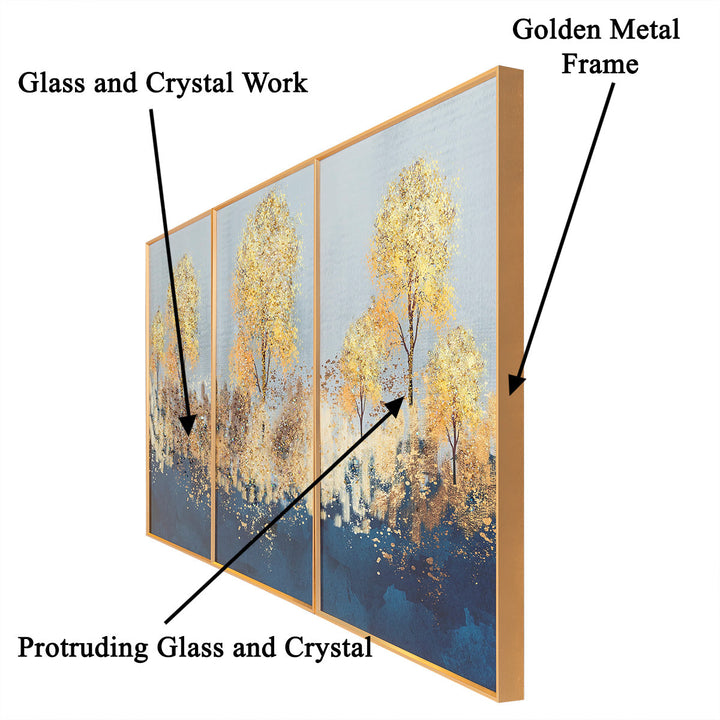 Eternal Transitions Crystal Glass Wall Paintings abstract - Set of 3