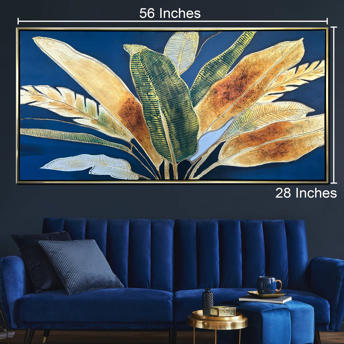 Tropical Elegance 100% Hand Painted Wall Painting & Wall Decor Item (With outer Floater Frame)