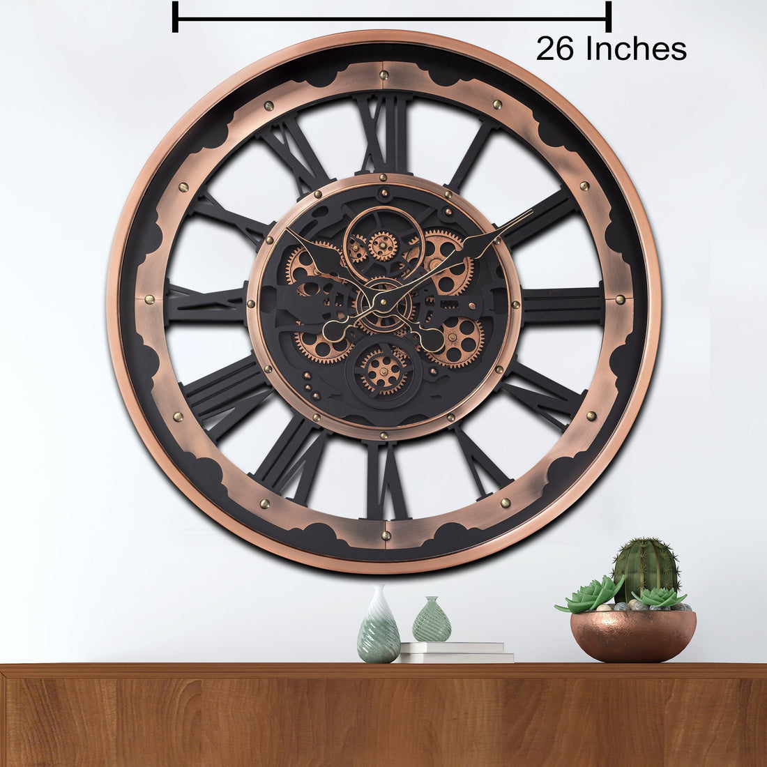 Velvet Time Luxury Designer Wall clocks for the Home With Moving Gear Mechanism Buy Wall Clock Online (Steel Body)