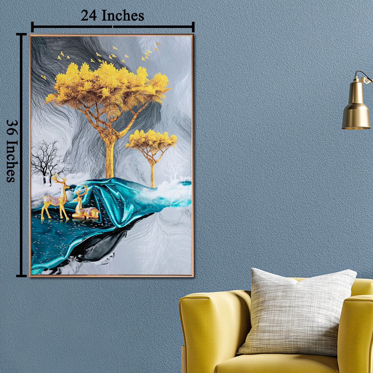 Paradise on Earth Framed Crystal Glass Nature Painting & Wall Decoration Items
