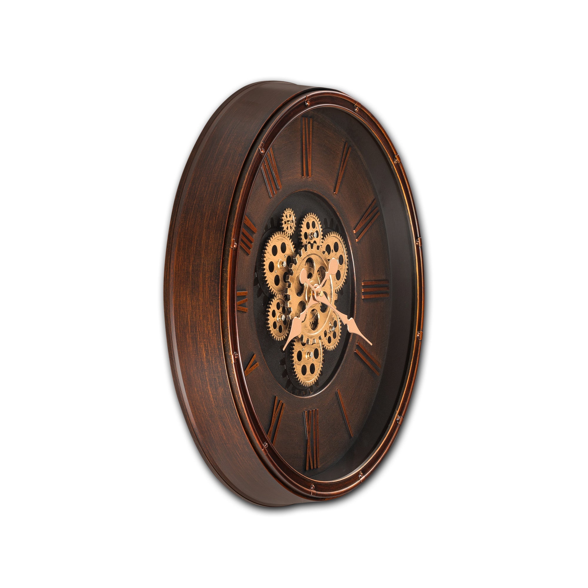 Second Sight Luxury Designer Wall Clocks for the Home With Moving Gear Mechanism Buy Wall Clock Online (Bronze)