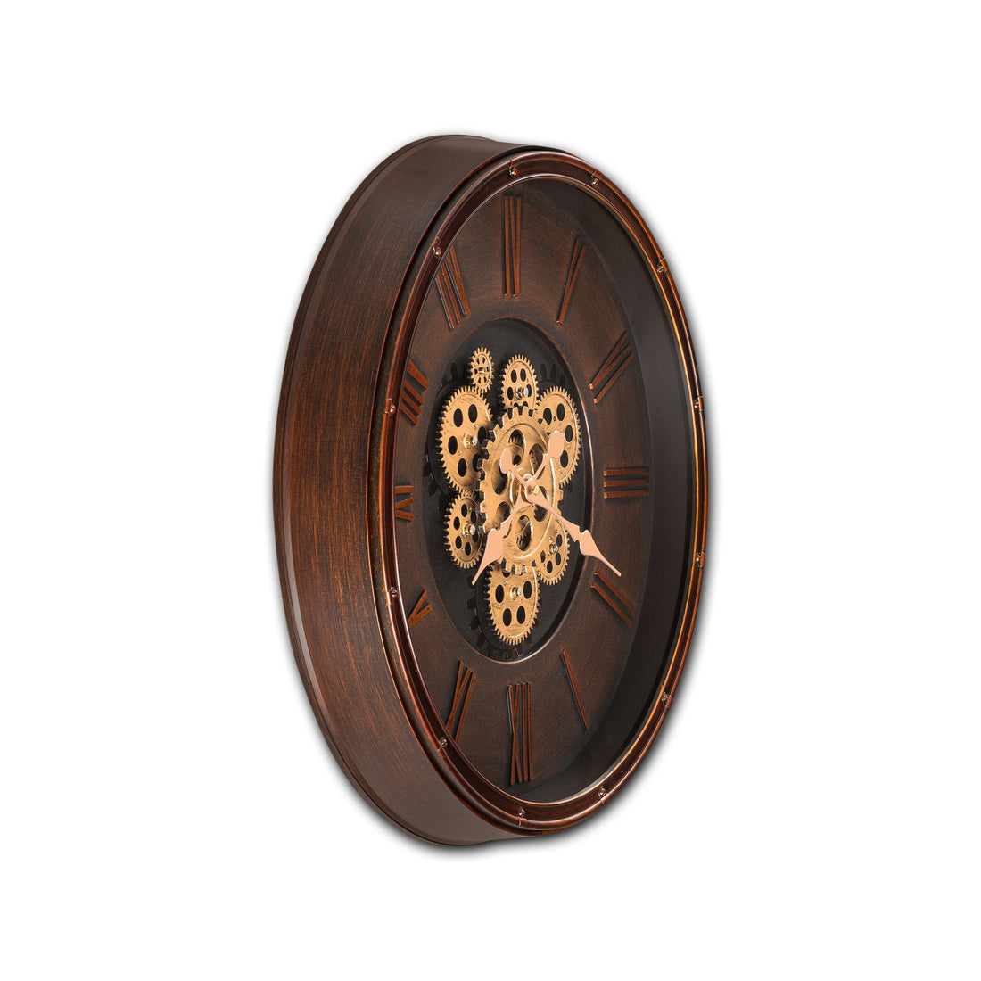 Second Sight Luxury Designer Wall Clocks for the Home With Moving Gear Mechanism Buy Wall Clock Online (Bronze)