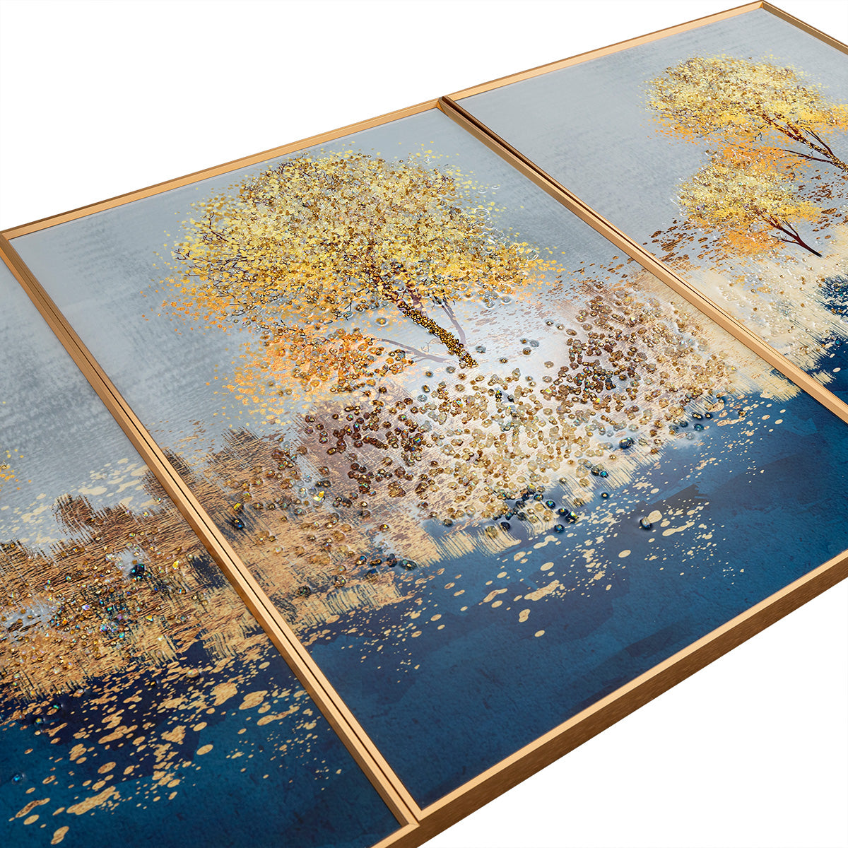 Eternal Transitions Crystal Glass Wall Paintings abstract - Set of 3