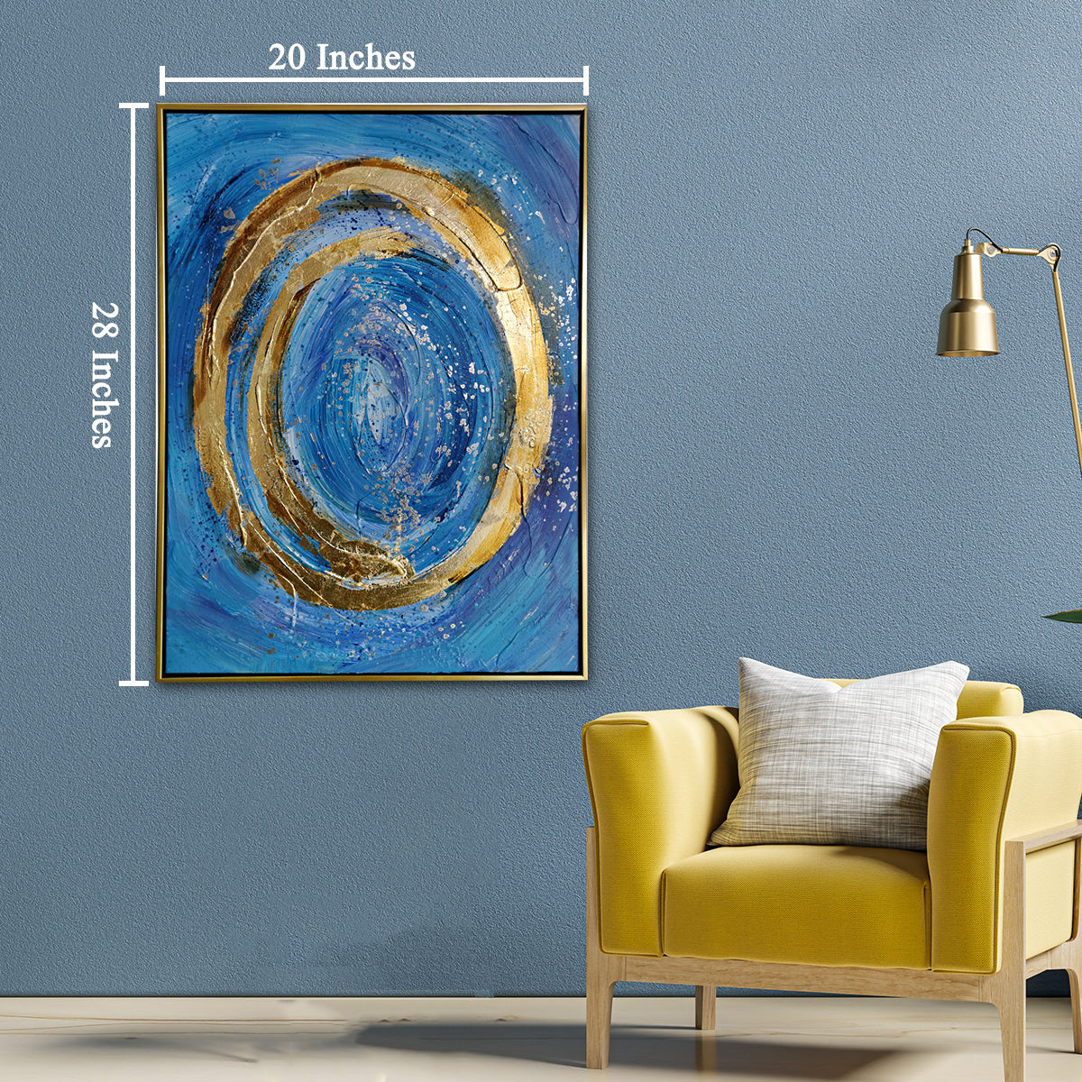 Marvel of Charisma 100% Hand Painted Wall Decor Paintings for Home (With outer Floater Frame) (28 x 20 Inches)