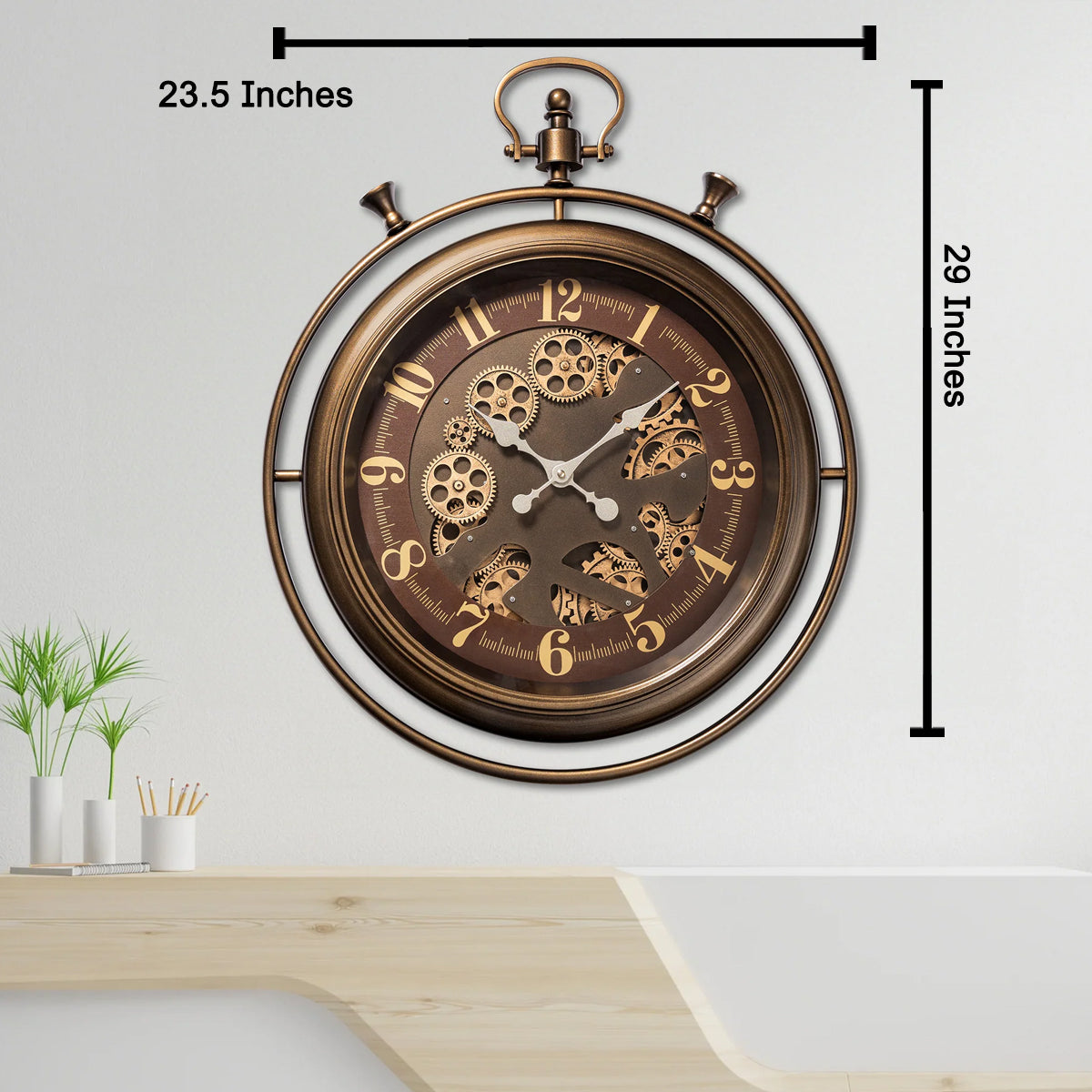 Infinity Hours Luxury Designer Wall Clocks for the Home With Moving Gear Mechanism Buy Wall Clock Online (Steel Body)