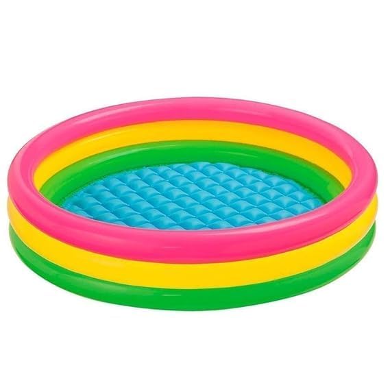 Inflatable Swimming Pool | Durable PVC 3 Layer Thick Pool for Kids & Adults, Backyard Fun | Easy Setup & Maintenance | (210 * 150 * 60 Cm / 82.67" X 59" X 23.6") - (Blue) (7-Feet) Air Pump included