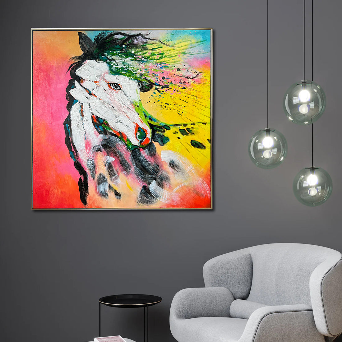 The Third Eye Awakening 100% Hand Painted Colorful Wall Painting for Home Wall (40 x 40 Inches)