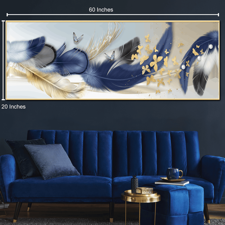 Opulent Feathered Symphony Canvas Painting for Home Wall