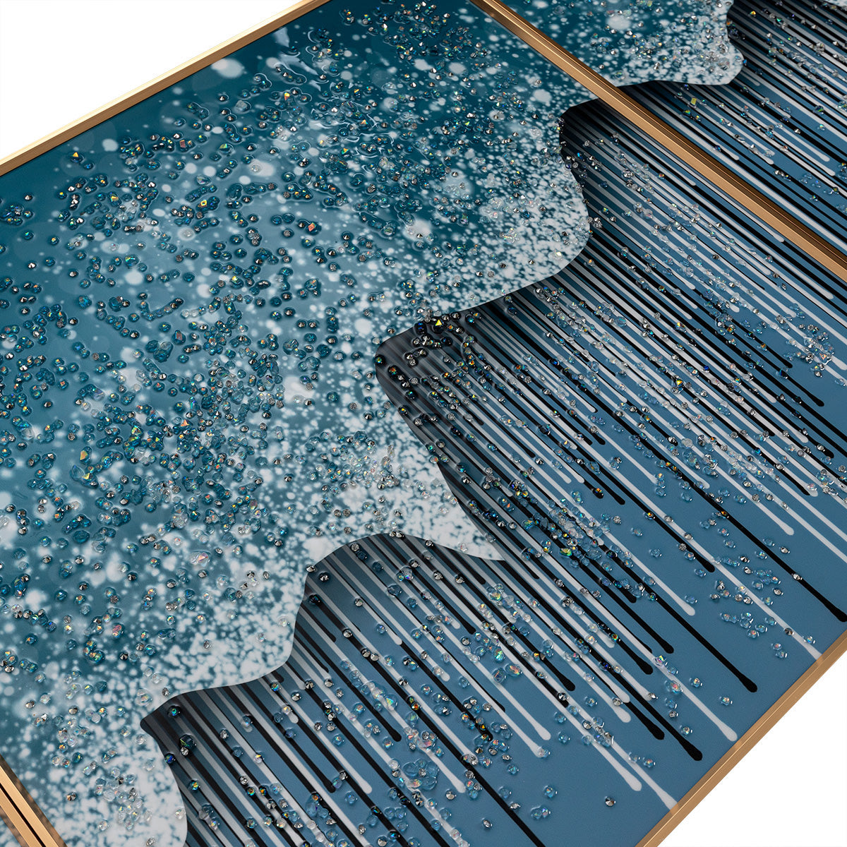 Mandella Glow Crystal Glass Wall Paintings abstract - Set of 3