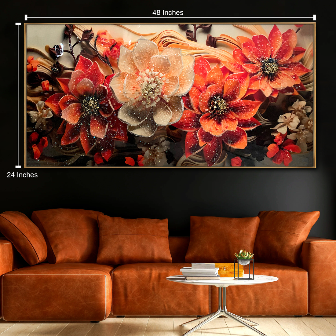 Harmonic Petal Serenity Crystal Glass painting