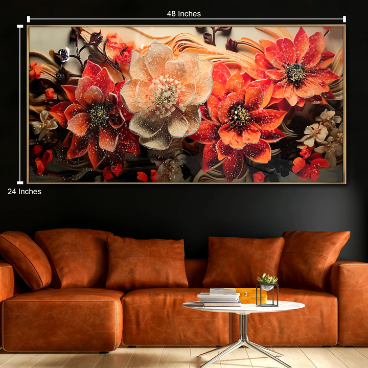 Harmonic Petal Serenity Crystal Glass painting