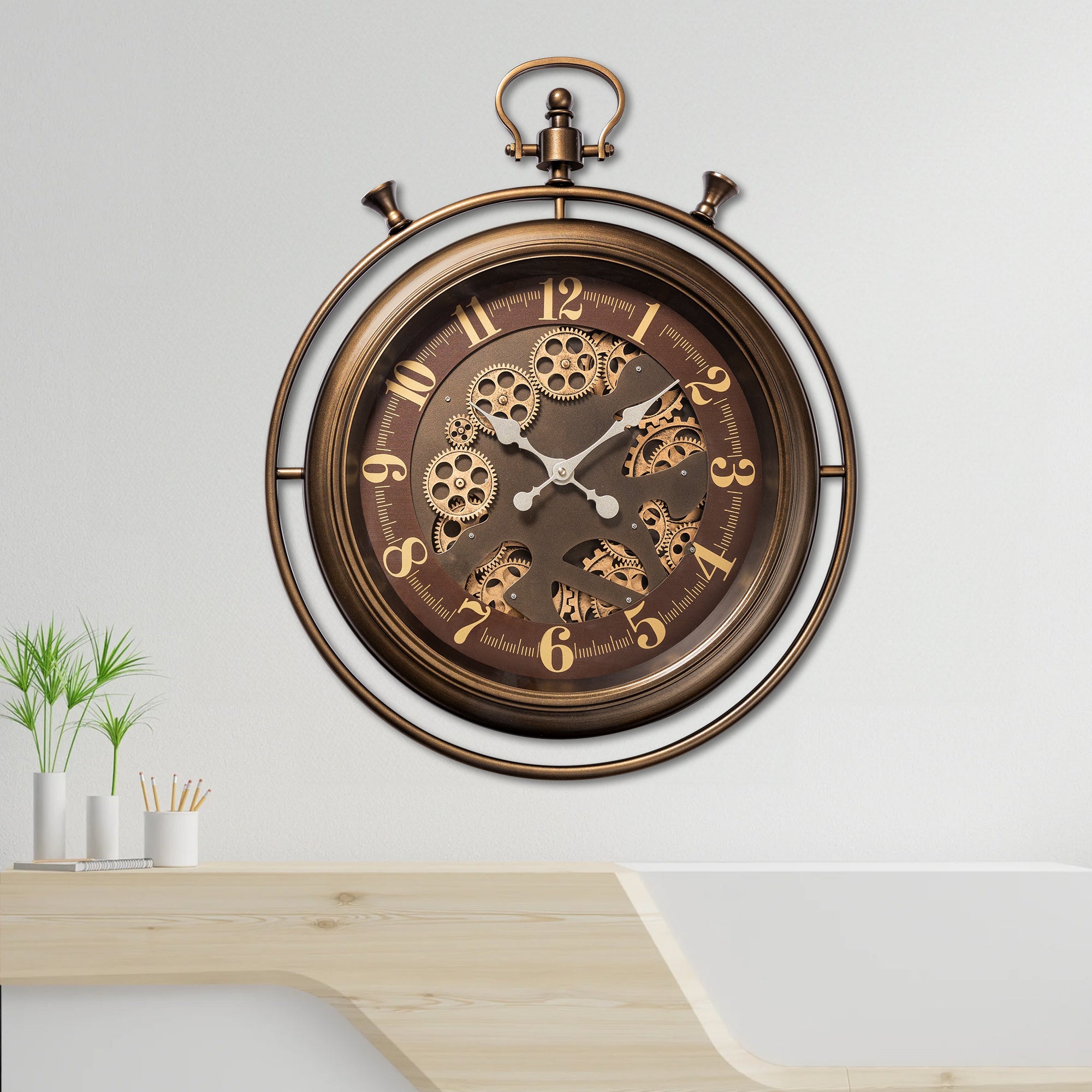 Infinity Hours Luxury Designer Wall Clocks for the Home With Moving Gear Mechanism Buy Wall Clock Online (Steel Body)