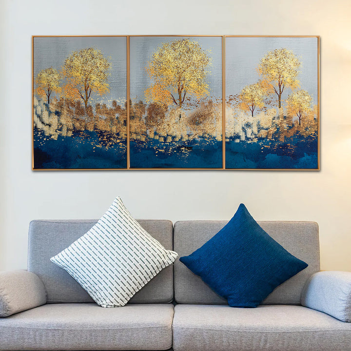Eternal Transitions Crystal Glass Wall Paintings abstract - Set of 3