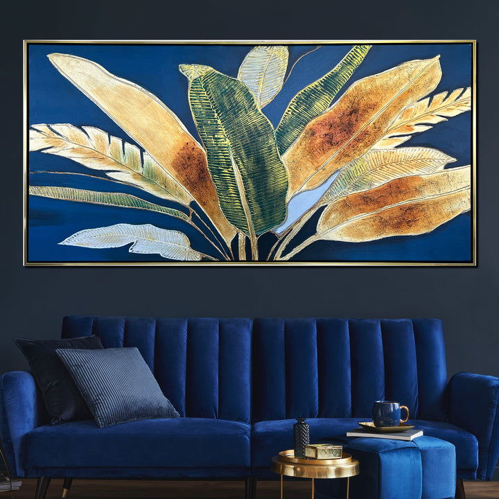 Tropical Elegance 100% Hand Painted Wall Painting & Wall Decor Item (With outer Floater Frame)