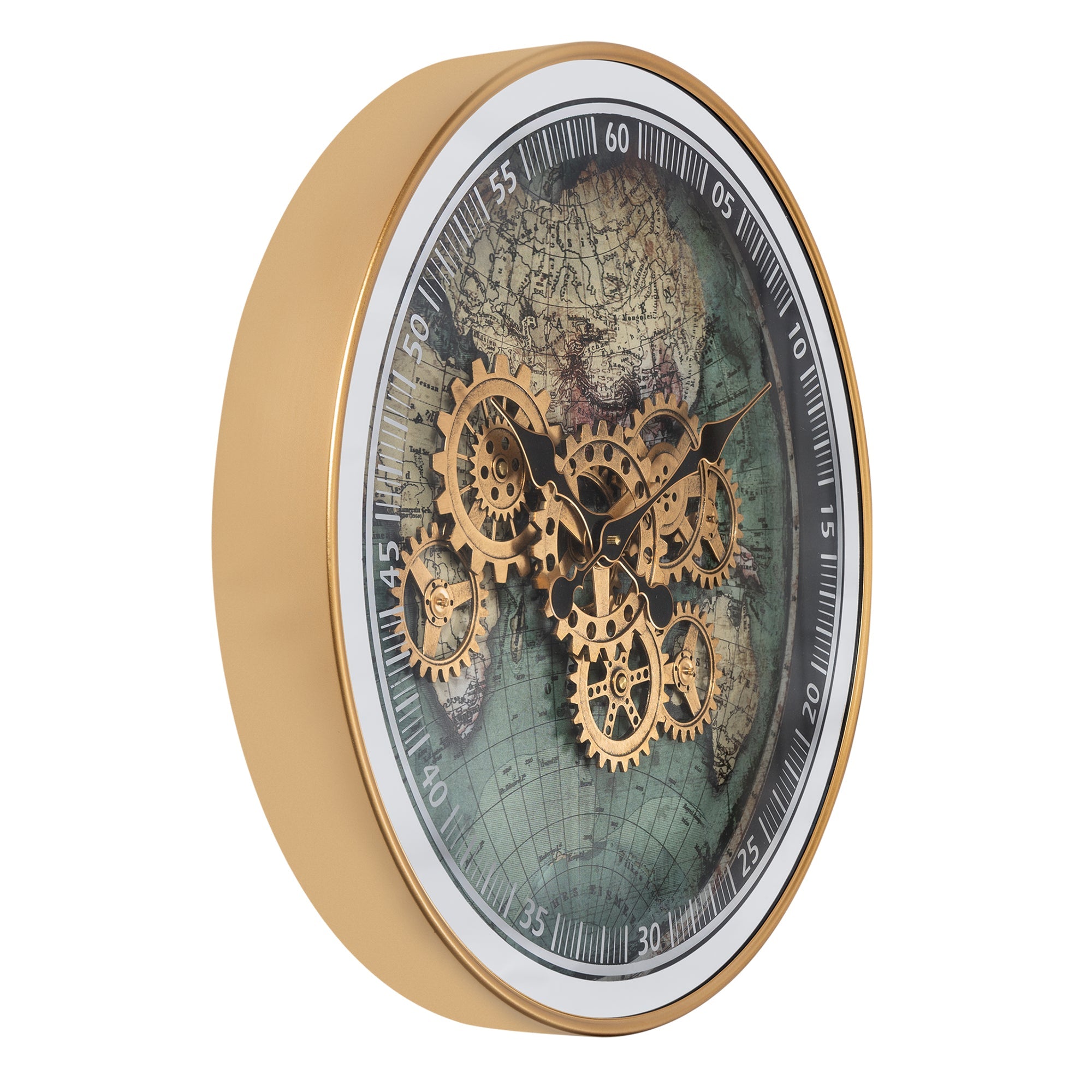 Timeless World Luxury Designer Wall Clock For Living Room With Moving Gear Mechanism Buy Wall Clock Online - BIG (Steel Body)