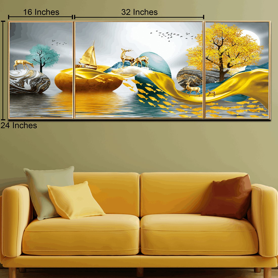 Deer and Woodland Charm Canvas Wall painting Bedroom