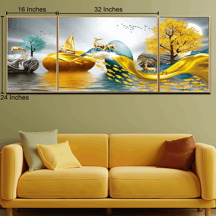 Deer and Woodland Charm Canvas Wall painting Bedroom