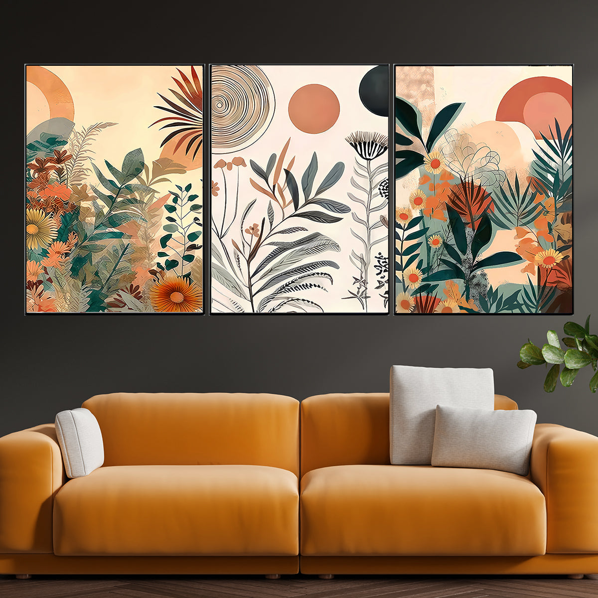 Solar Garden Symphony  Canvas Painting For Home