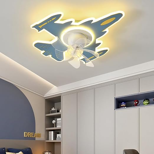 CITRA Aluminium 550 Mm Blue Rocket Low Ceiling Light With Fan Led Chandelier