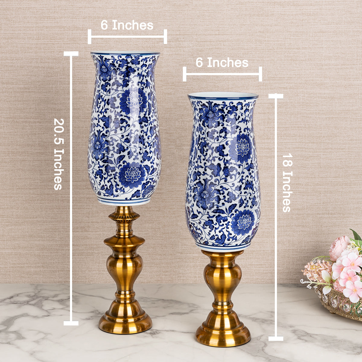 Royal Garden Decorative Candle Stand - Set of 2