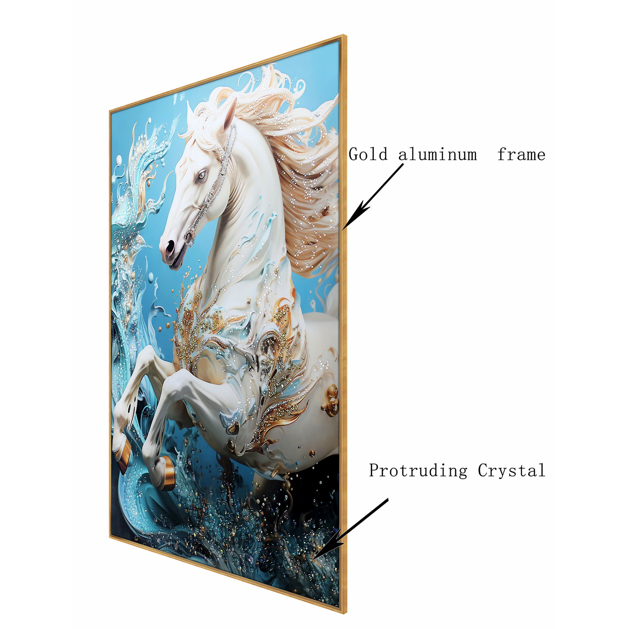 Celestial Equine Symphony Crystal Wall Decor Paintings for Home