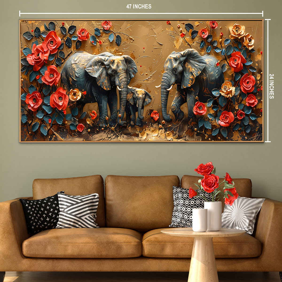 Elephant Garden Canvas Wall Art