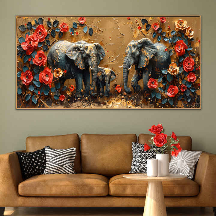 Elephant Garden Canvas Wall Art