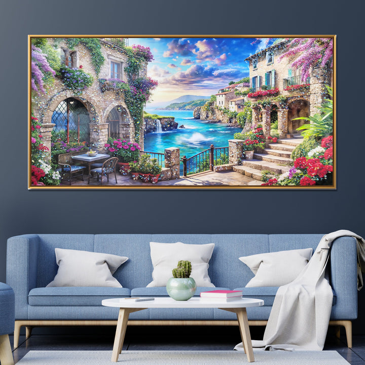 Cottage Steps to Sea Crystal Glass Painting & Wall Decoration Items