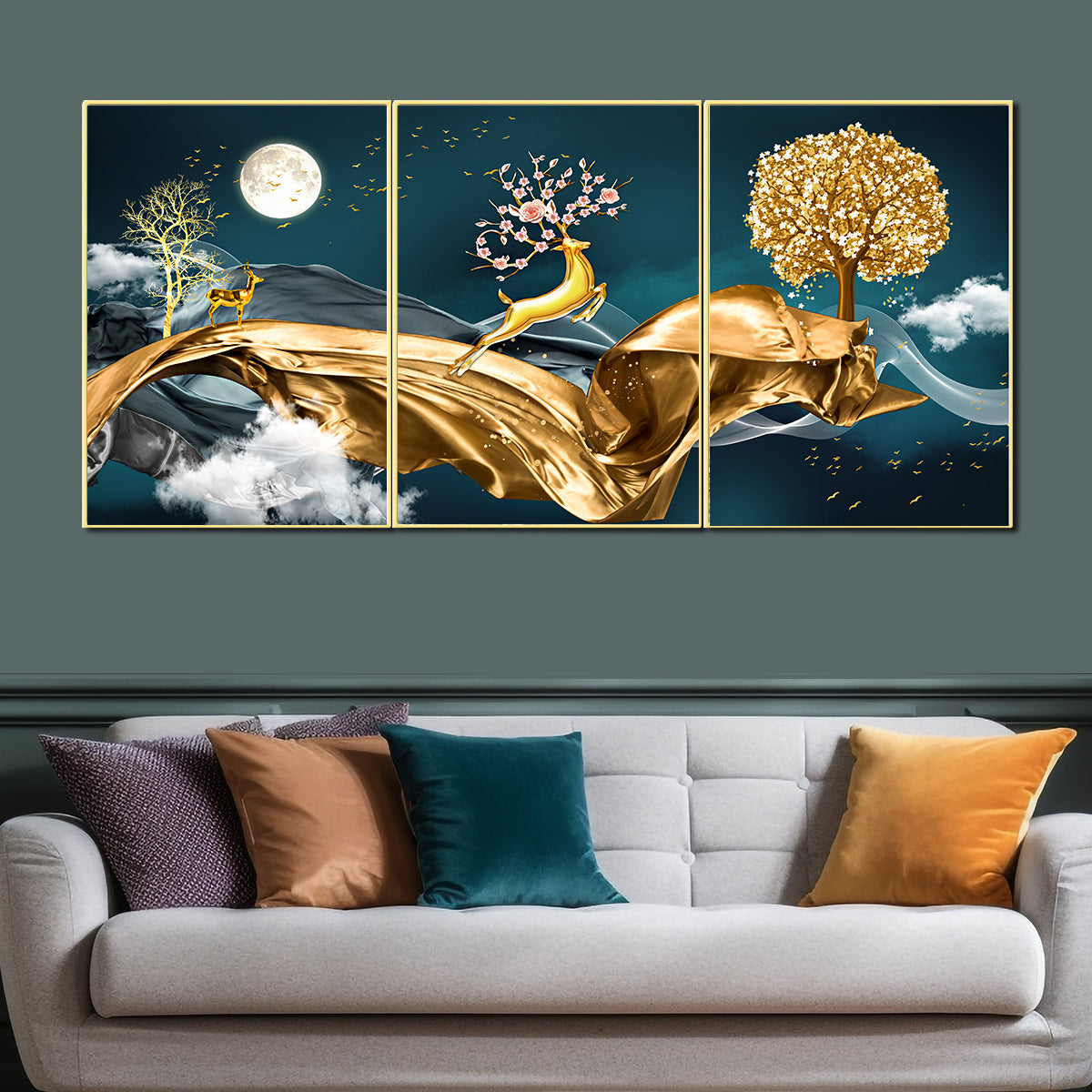 Antwerp Framed Canvas Modern Art Paintings - Set of 3