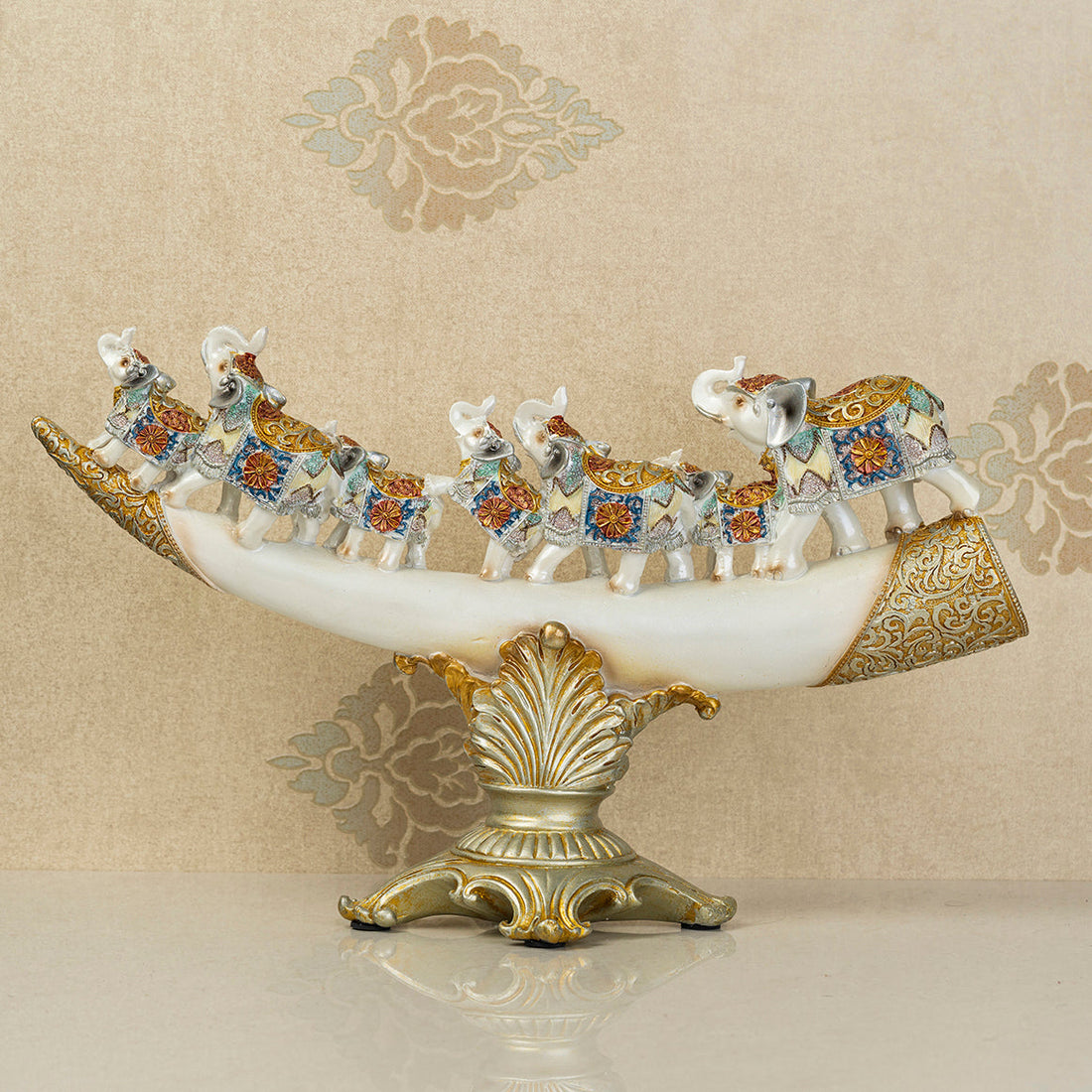 The Jaipur Royal Elephant Family Table Decoration Showpiece & Home Decoration Items