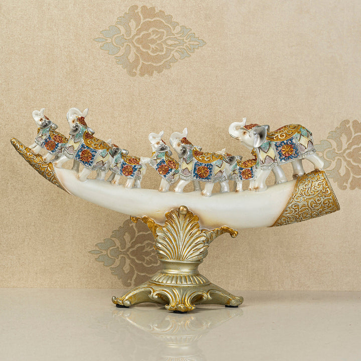 The Jaipur Royal Elephant Family Table Decoration Showpiece & Home Decoration Items