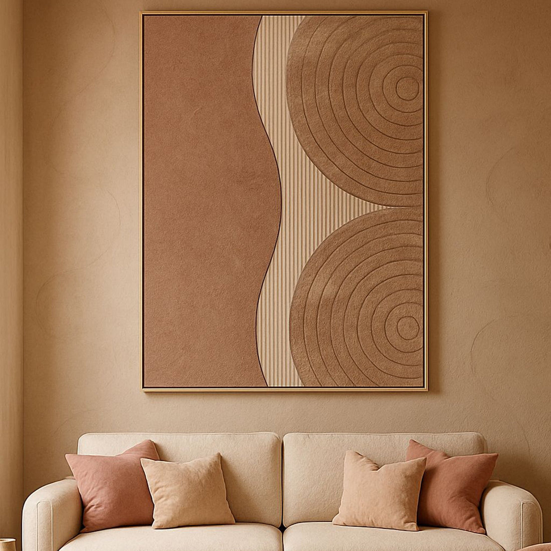 Earthy Rhythm Hand Wall Decor Paintings for Home ( 47x31.5 Inches )