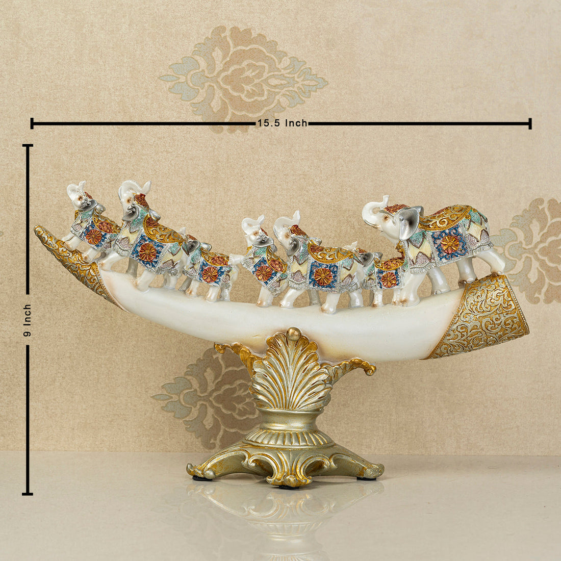 The Jaipur Royal Elephant Family Table Decoration Showpiece & Home Decoration Items