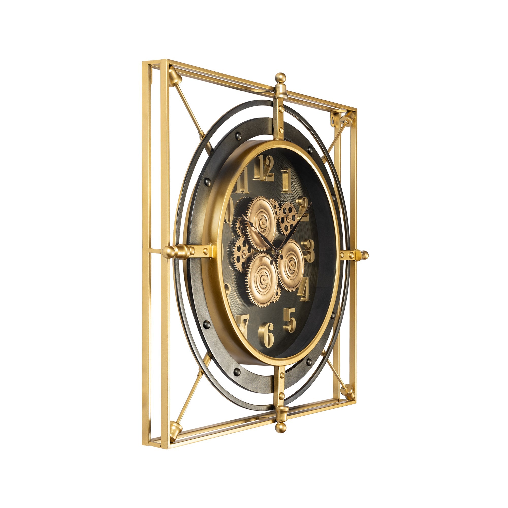 Grand Axis Luxury Designer Wall Clock For Living Room With Moving Gear Mechanism Buy Wall Clock Online (Steel Body)