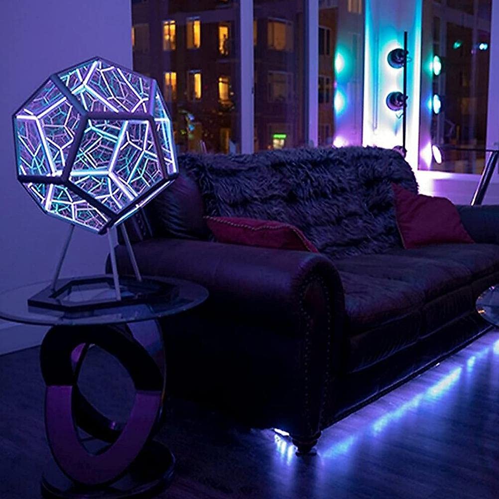 Infinite Dodecahedron Colorful LED Lamp USB Charging Decorative Night Light Multicolour LED Lamp