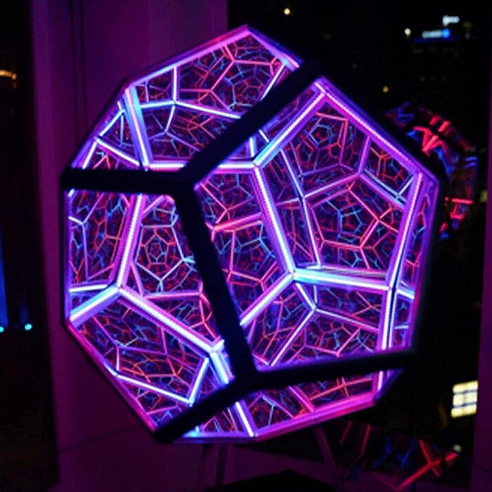 Infinite Dodecahedron Colorful LED Lamp USB Charging Decorative Night Light Multicolour LED Lamp