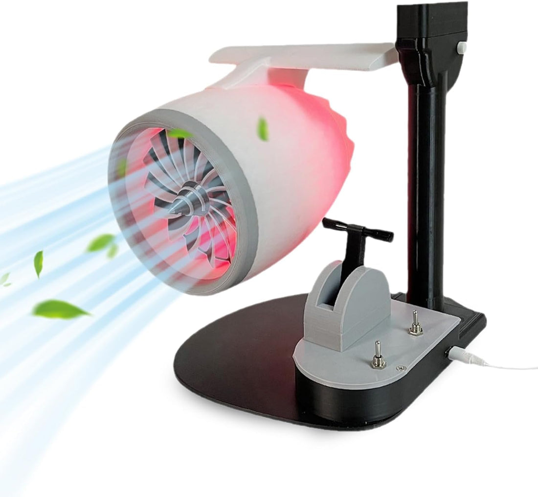 Jet Engine Fan Turbofan Desktop Decoration - Adjustable Speed Turbo Jet Fan with Humidifying Spray