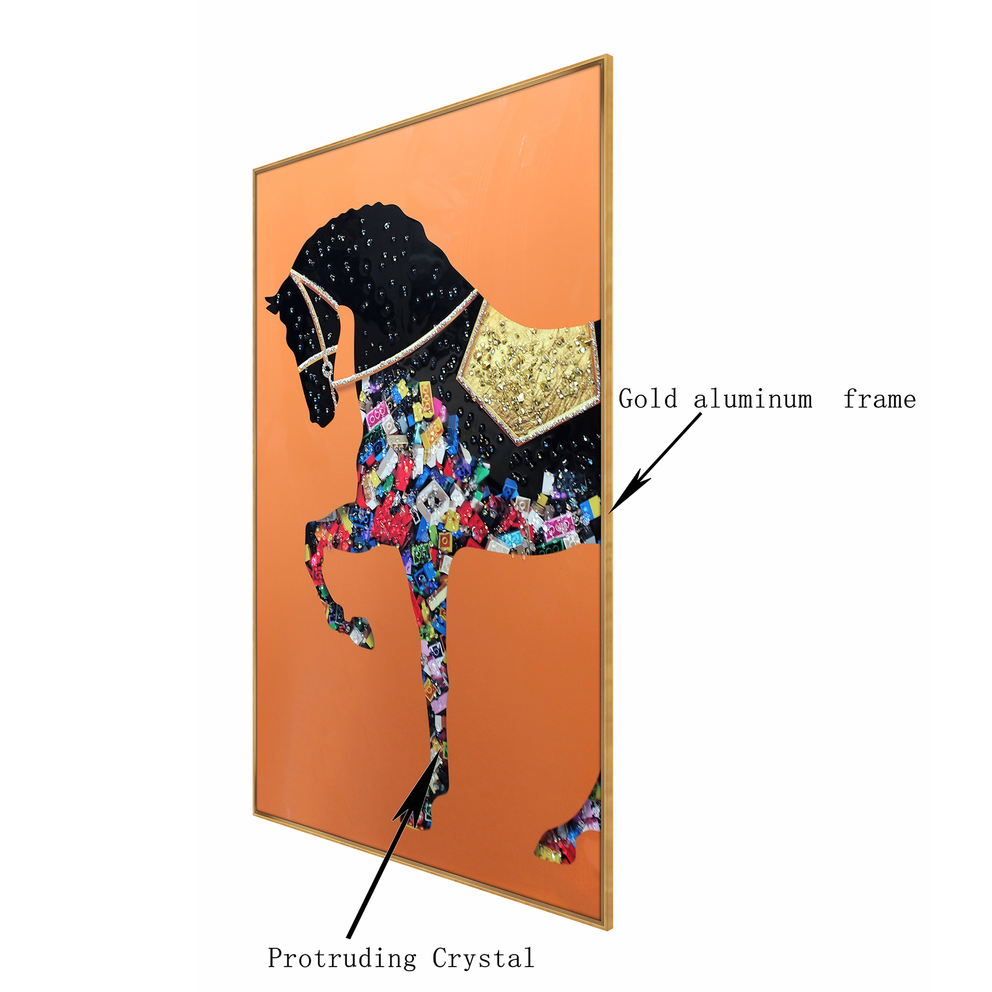 Tranquil Equine Oasis Crystal Glass Colorful Paintings for Living Room & Wall Decoration items