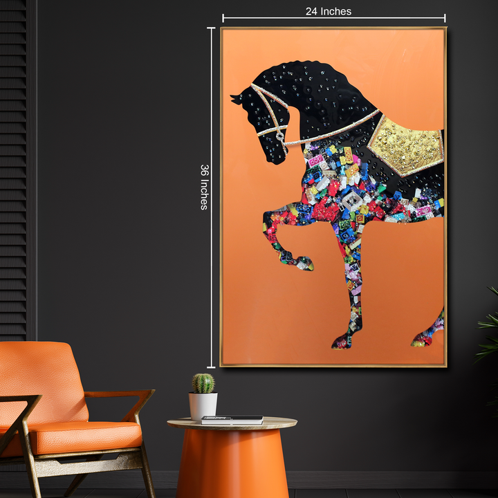 Tranquil Equine Oasis Crystal Glass Colorful Paintings for Living Room & Wall Decoration items