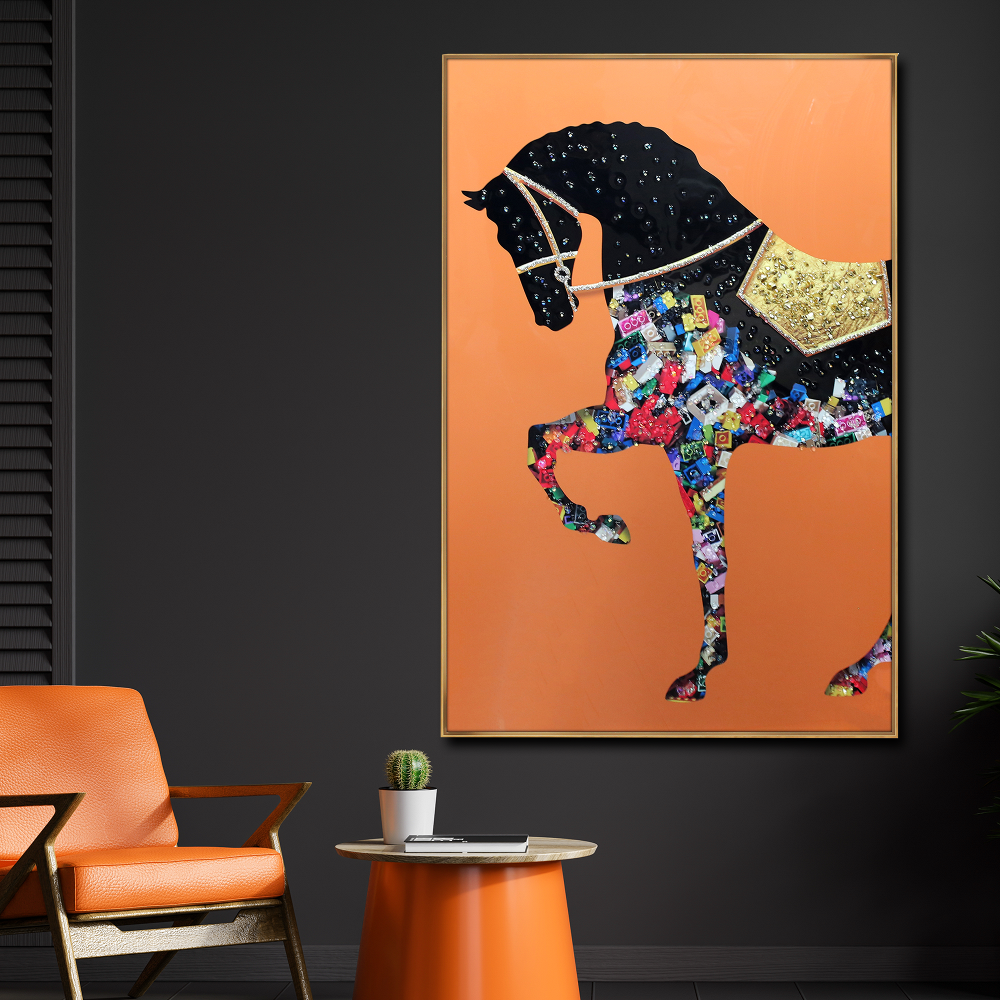 Tranquil Equine Oasis Crystal Glass Colorful Paintings for Living Room & Wall Decoration items
