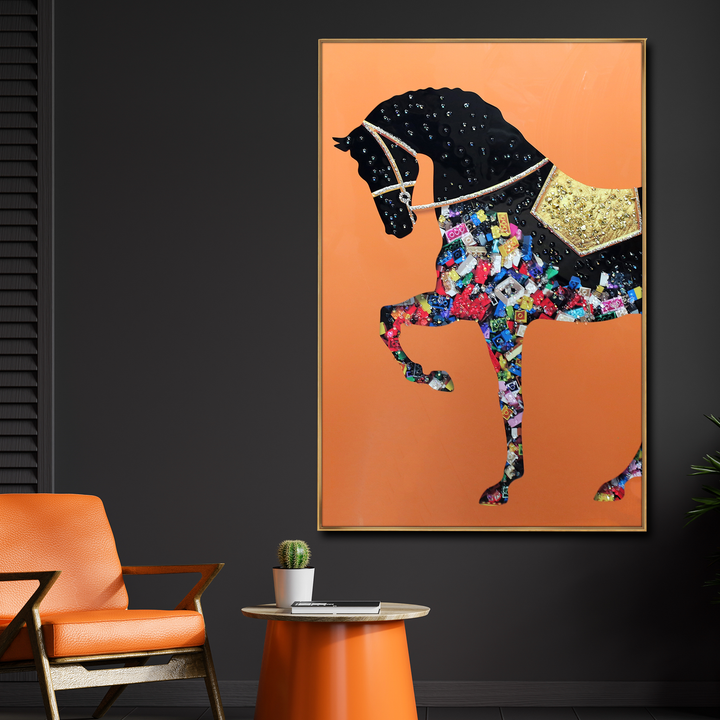 Tranquil Equine Oasis Crystal Glass Colorful Paintings for Living Room & Wall Decoration items