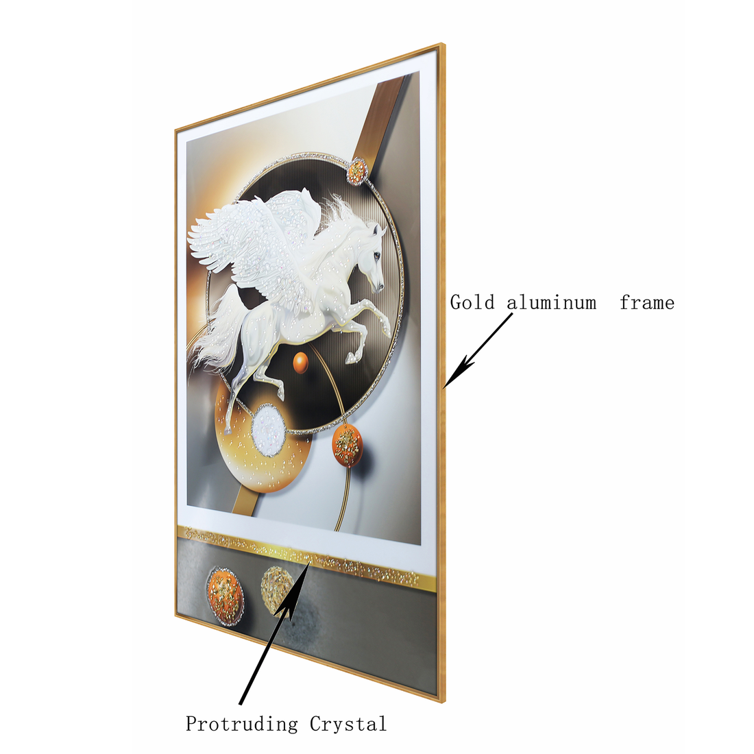 Starry Stallion Crystal Glass Decorative Wall Paintings for Living Room