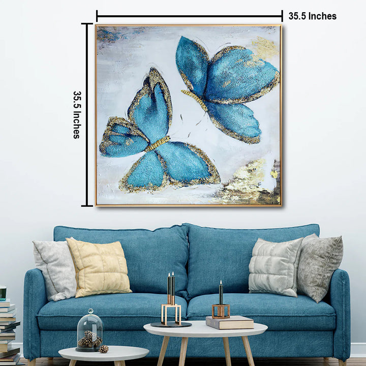 The Butterfly Habitat Framed Crystal Glass Decorative Colorful Wall Painting for Home Wall