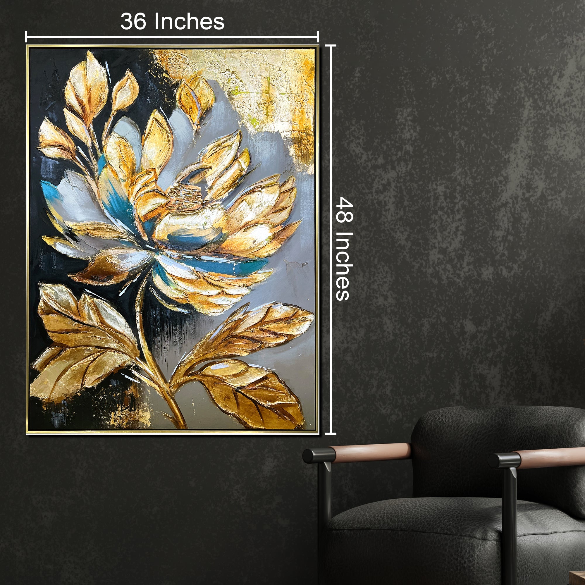 Luminous Blossom 100% Hand Painted Painting for Wall Art Paintings & Wall Decor Item (With outer Floater Frame)